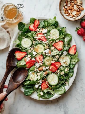 Spinach Arugula Salad with Strawberries and Zesty Balsamic Dressing Recipe