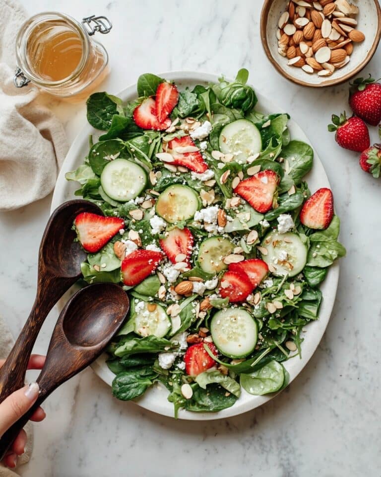 Spinach Arugula Salad with Strawberries and Zesty Balsamic Dressing Recipe