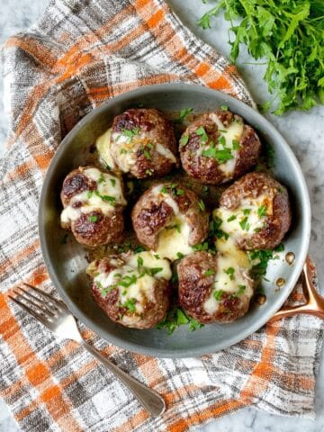 Cheese Stuffed Meatballs with Creamy Tomato Sauce Recipe