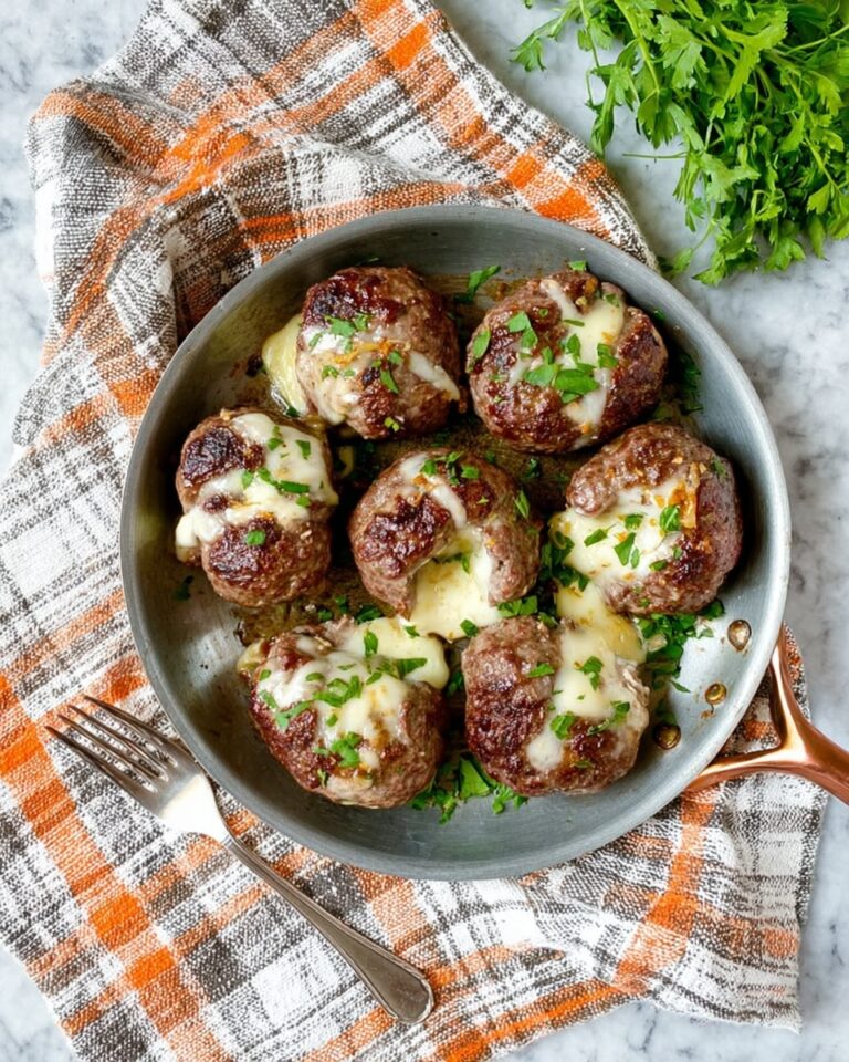 Cheese Stuffed Meatballs with Creamy Tomato Sauce Recipe