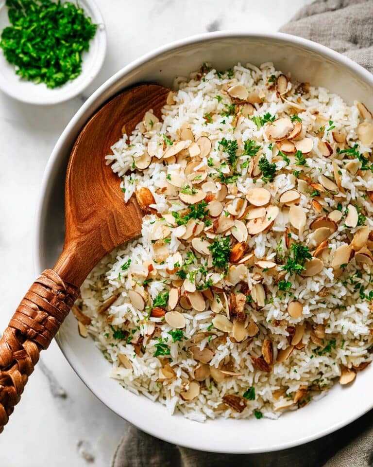 Garlic Toasted Almond Basmati Rice Recipe