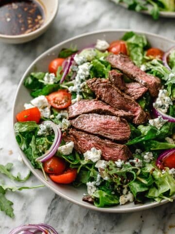 Steak Salad with Balsamic-Vinegar Dressing and Grilled Onions Recipe