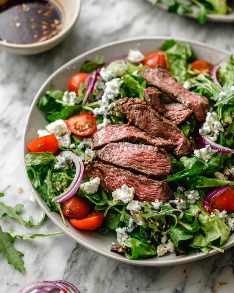 Steak Salad with Balsamic-Vinegar Dressing and Grilled Onions Recipe