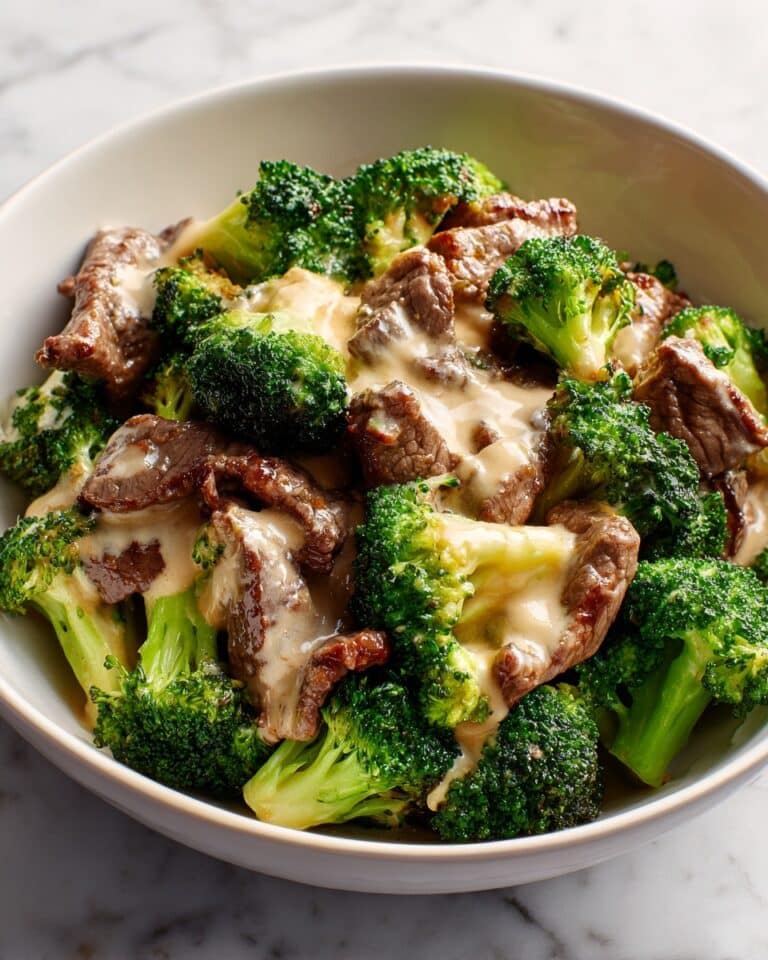 Broccoli and Beef in Garlic Butter Cream Sauce Recipe