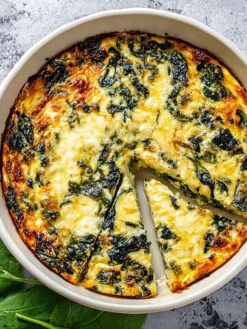 Crustless Spinach and Three-Cheese Egg Tart Recipe