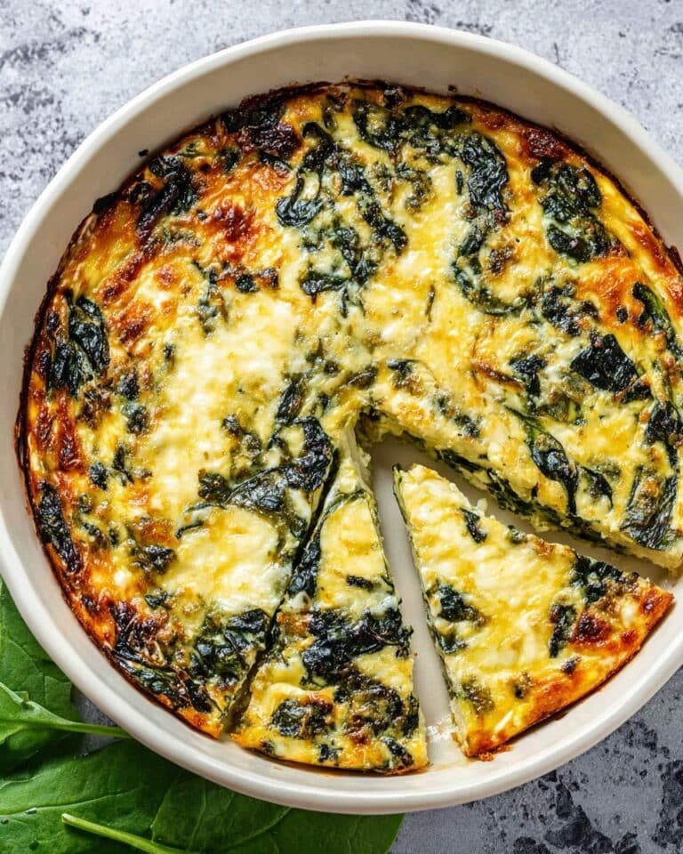 Crustless Spinach and Three-Cheese Egg Tart Recipe