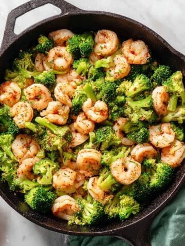 Shrimp and Broccoli Skillet with Ladolemono Sauce Recipe