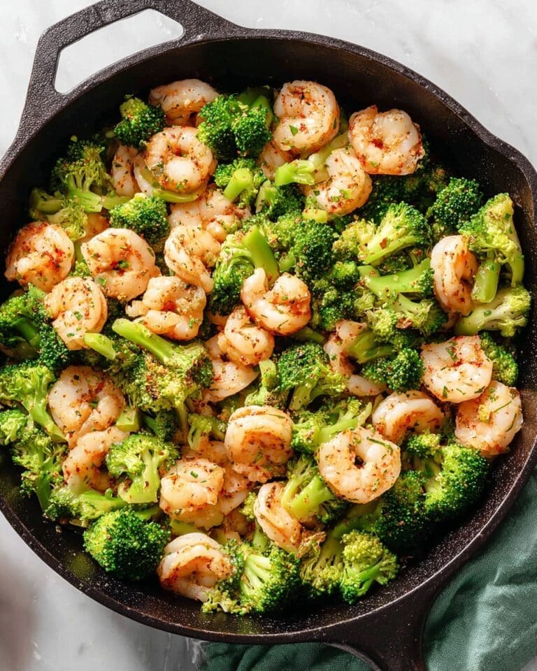 Shrimp and Broccoli Skillet with Ladolemono Sauce Recipe