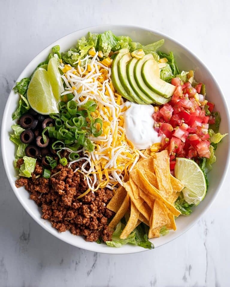 Taco Salad with Ground Beef, Fresh Vegetables, and Lime Vinaigrette Recipe