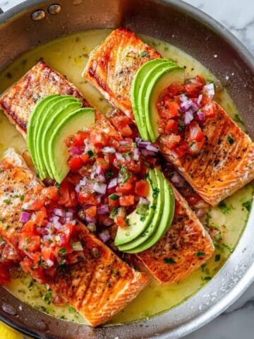 Salmon with Tomato Salsa and Avocado Recipe
