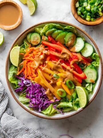 Crunchy Romaine Salad with Almond Dressing Recipe