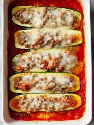 Ground Beef Stuffed Zucchini Boats Recipe