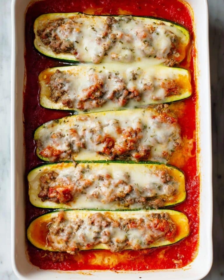 Ground Beef Stuffed Zucchini Boats Recipe
