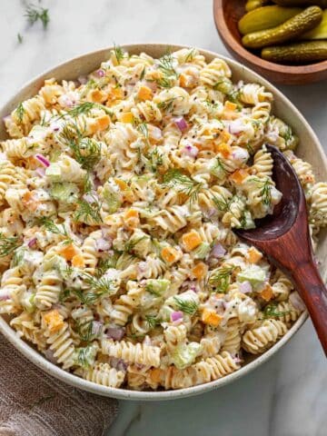 Homemade Dill Pickle Pasta Salad Recipe