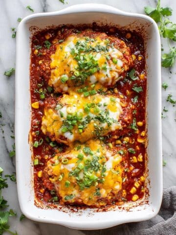 Baked Salsa Chicken with Corn and Cheddar Recipe