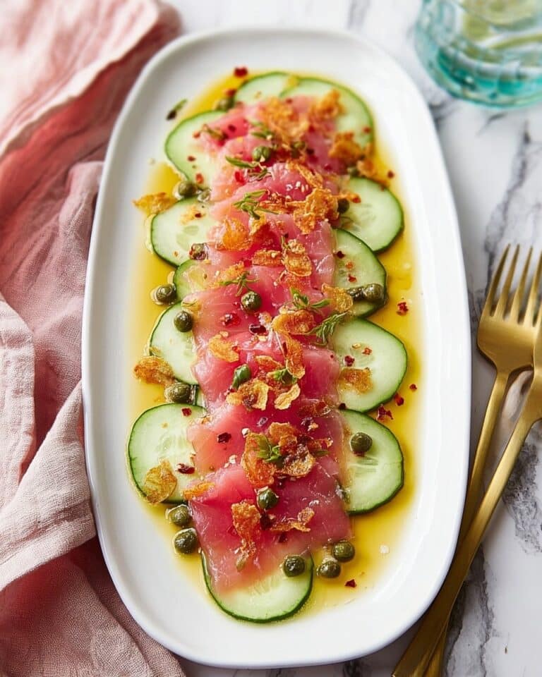 Tuna Crudo with Citrus Vinaigrette and Garlic Chips Recipe