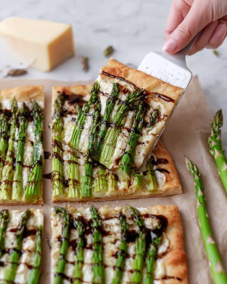 Asparagus Tart with Gruyère and Balsamic Drizzle Recipe