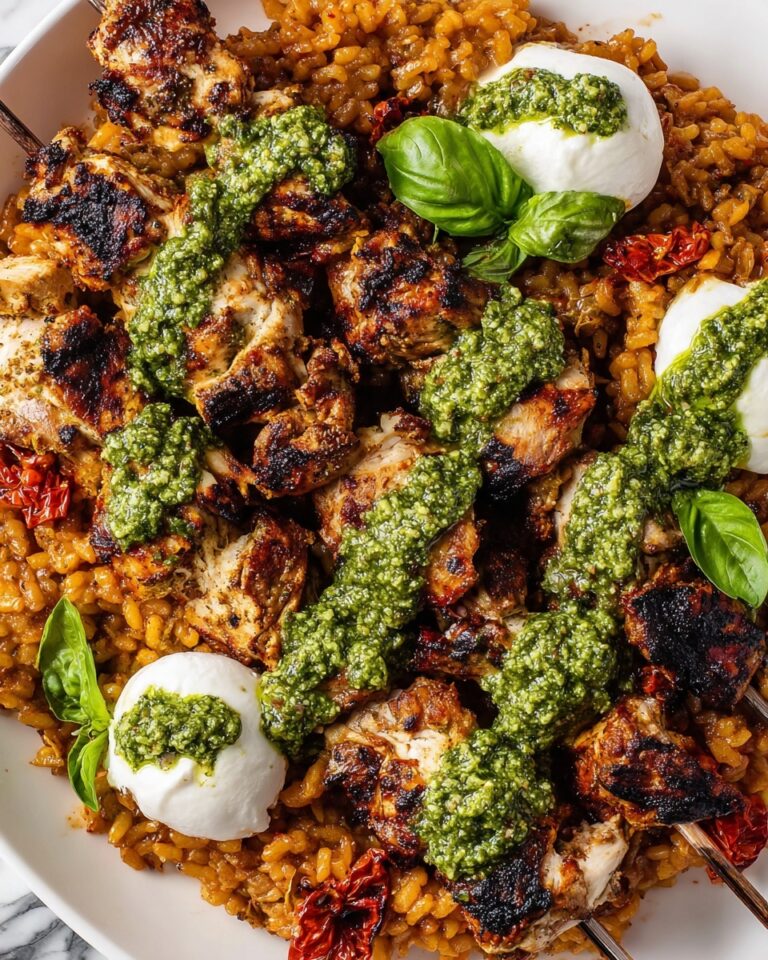 Juicy Chicken Thigh Skewers with Pesto Recipe