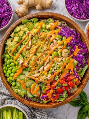 Asian Chicken Salad with Peanut Dressing Recipe