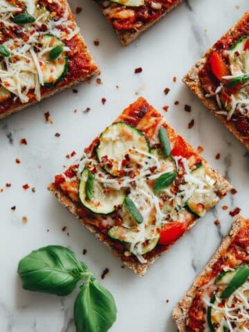 Summery Tomato & Zucchini Quinoa Pizza Recipe