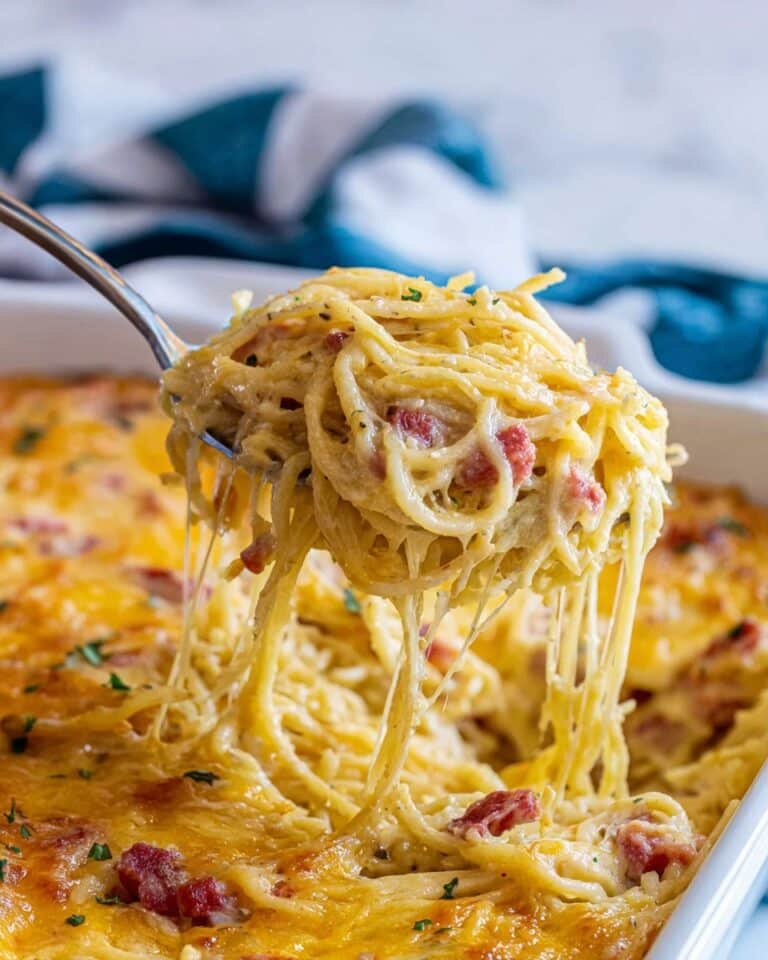 Creamy Rotel Chicken Spaghetti Casserole Recipe