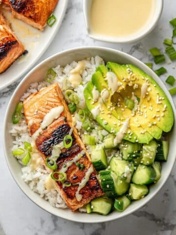Teriyaki Salmon Bowl with Creamy Wasabi Mayo Recipe