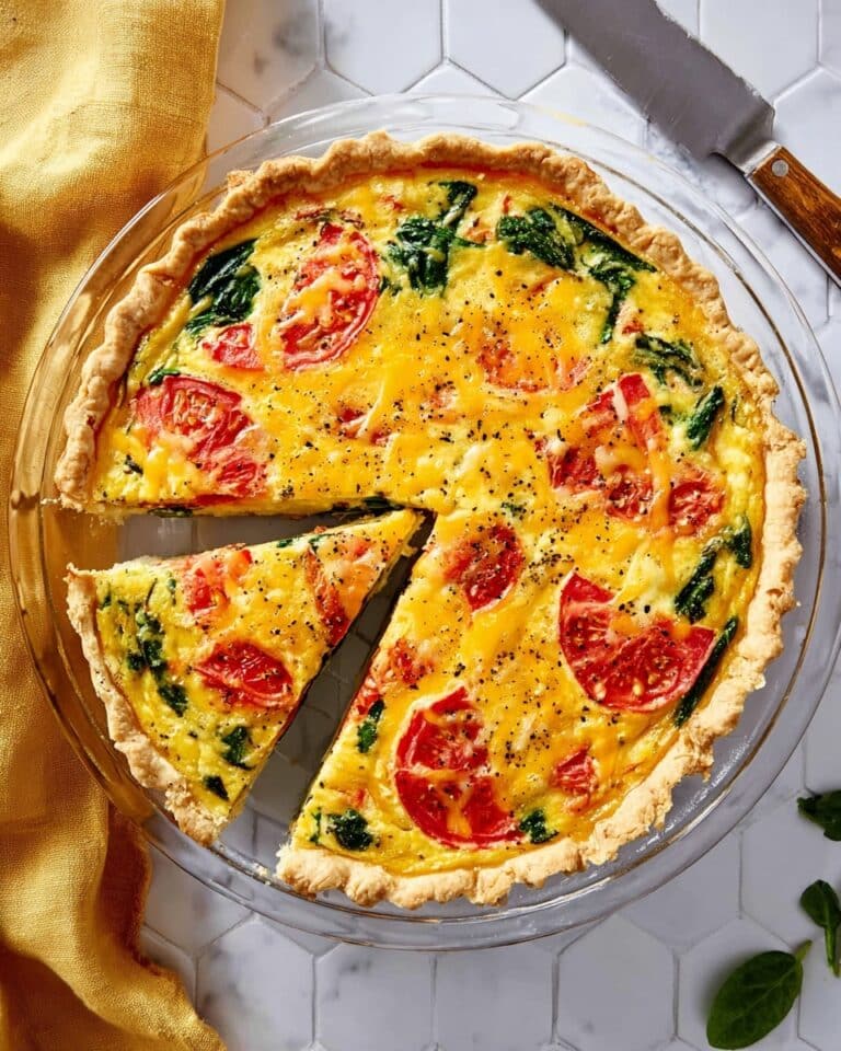 Spinach Tomato Tortilla Quiche Recipe