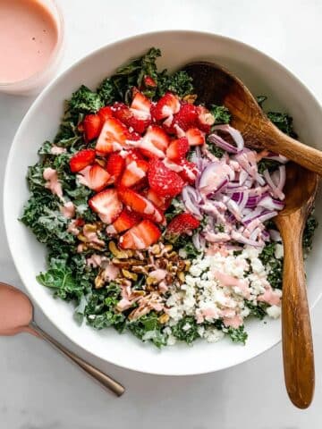 Easy Strawberry Kale Salad with Homemade Vinaigrette Recipe