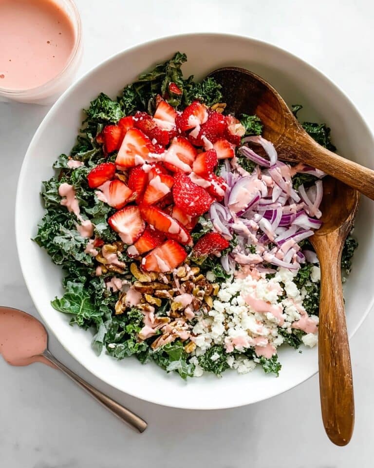Easy Strawberry Kale Salad with Homemade Vinaigrette Recipe