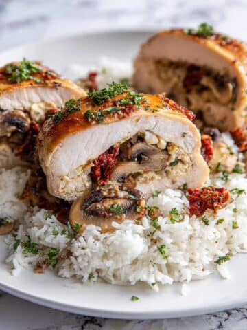 Stuffed Chicken Breast with Cheese, Mushrooms, and Sun-Dried Tomatoes Recipe