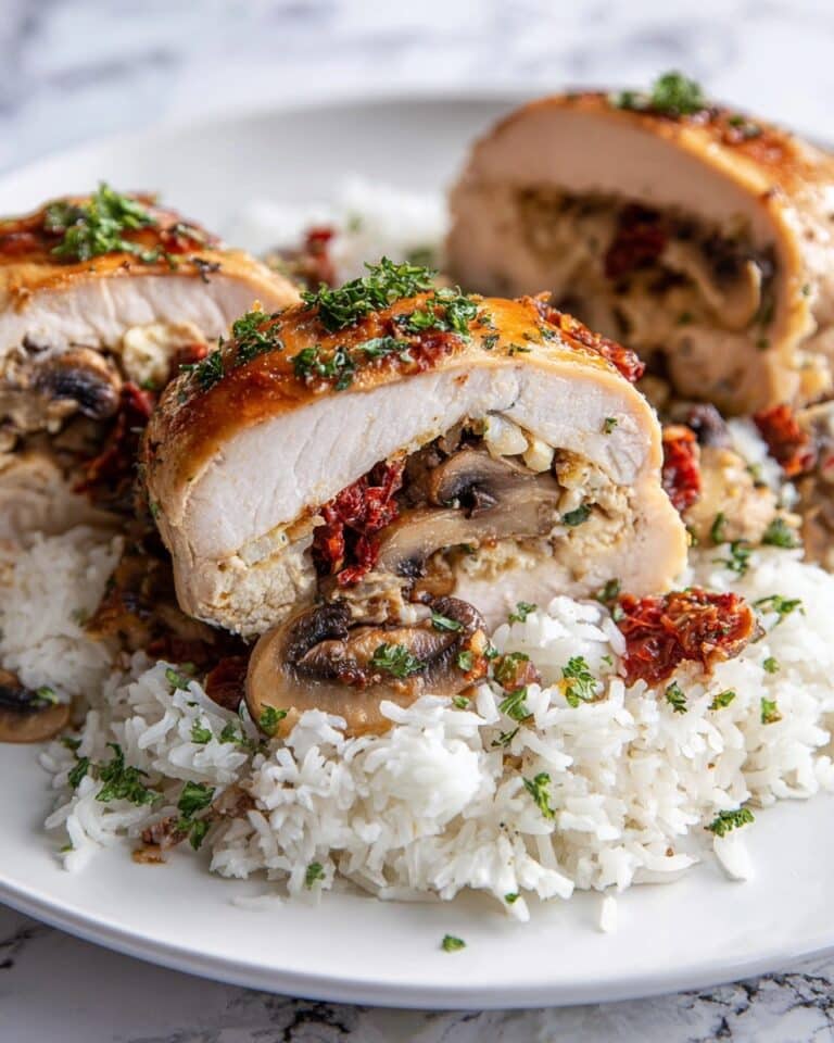 Stuffed Chicken Breast with Cheese, Mushrooms, and Sun-Dried Tomatoes Recipe