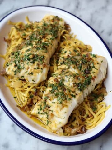 Garlic Butter Grilled Fish with Zucchini Noodles Recipe