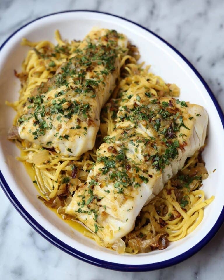 Garlic Butter Grilled Fish with Zucchini Noodles Recipe