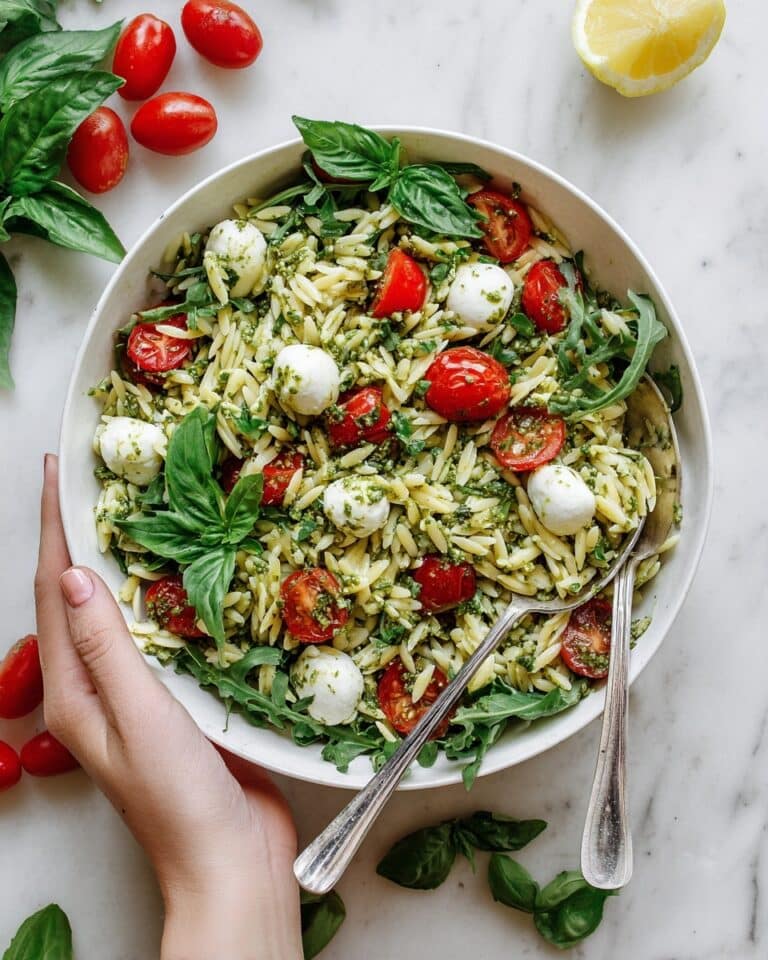 Pesto Orzo Salad with Arugula and Tomatoes Recipe