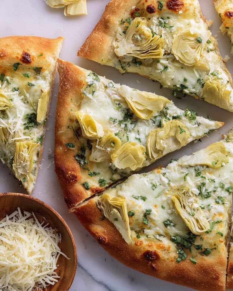 Artichoke Spinach and Garlic Cheese Pizza Recipe