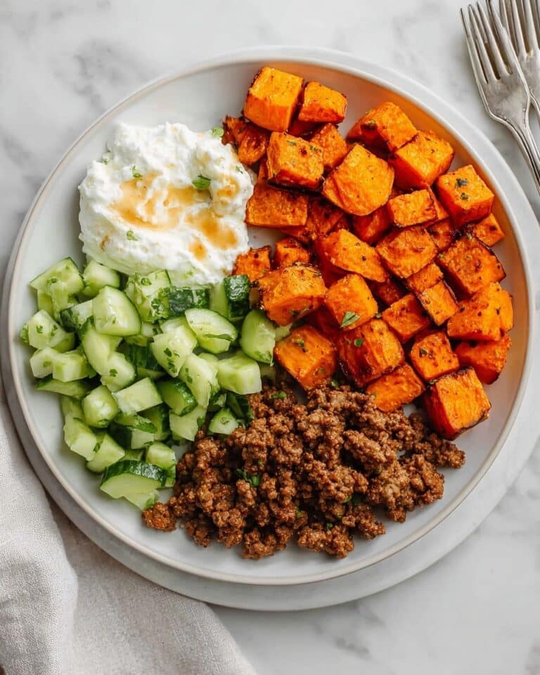 Ground Beef Sweet Potato Bowl with Avocado, Cottage Cheese, and Hot Honey Recipe