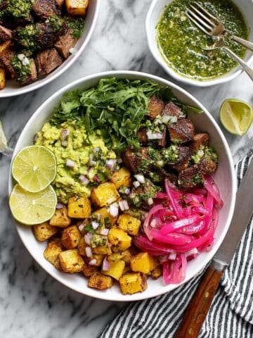 Steak and Roasted Potato Bowls with Chimichurri Recipe