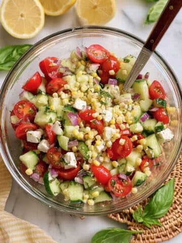 Grilled Corn and Tomato Salad with Lemon-Honey Dressing Recipe