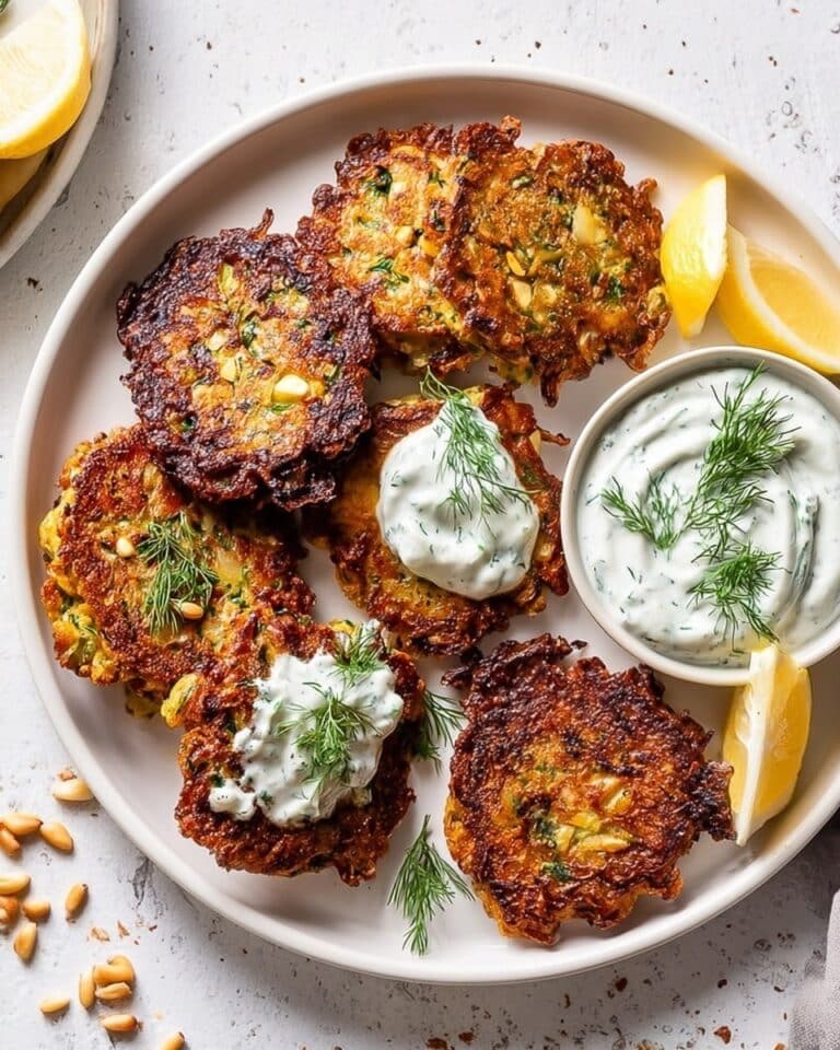 Zucchini Fritters with Feta and Pine Nuts Recipe
