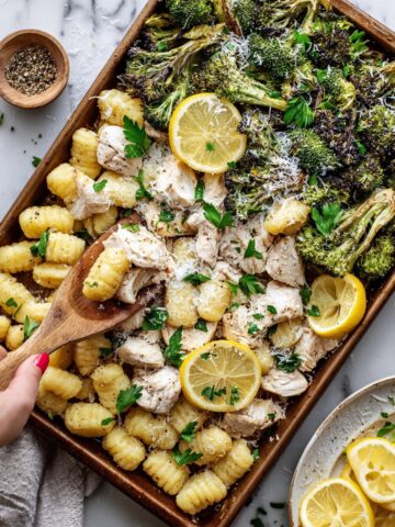 Sheet Pan Lemon Chicken, Broccoli, and Gnocchi Recipe