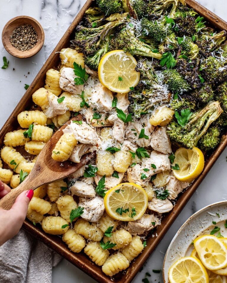 Sheet Pan Lemon Chicken, Broccoli, and Gnocchi Recipe