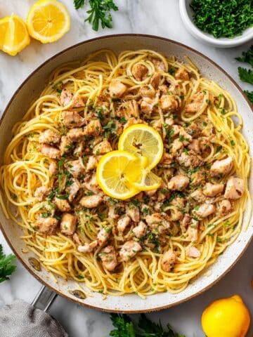 Chicken Scampi with Lemon Garlic Sauce and Spaghetti Recipe