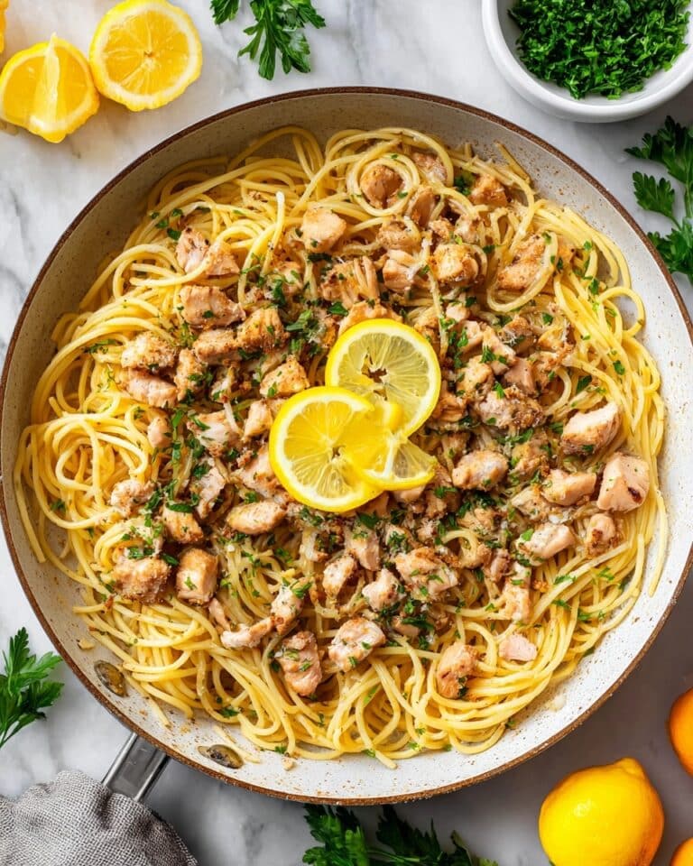 Chicken Scampi with Lemon Garlic Sauce and Spaghetti Recipe