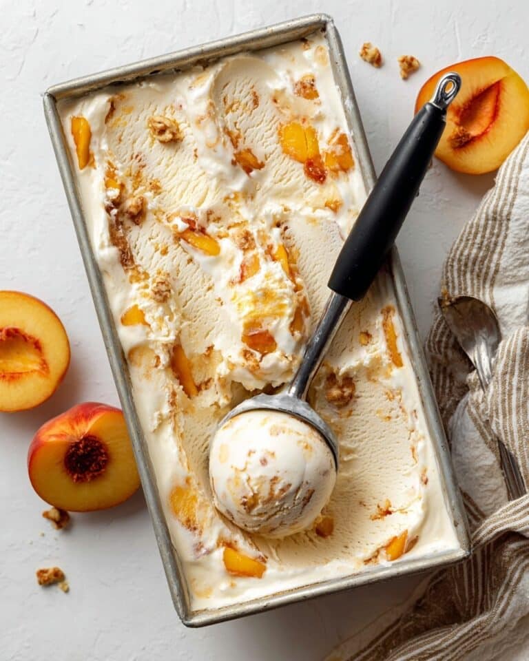 No-Churn Peach Cheesecake Ice Cream Recipe