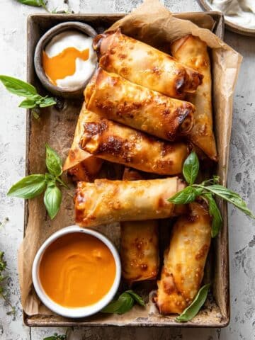 Baked Buffalo Chicken Egg Rolls with Cilantro Lime Ranch Recipe