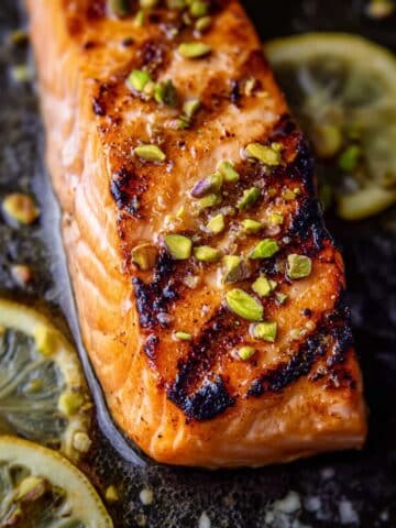 Pan-Seared Salmon with Maple Glaze and Pistachios Recipe