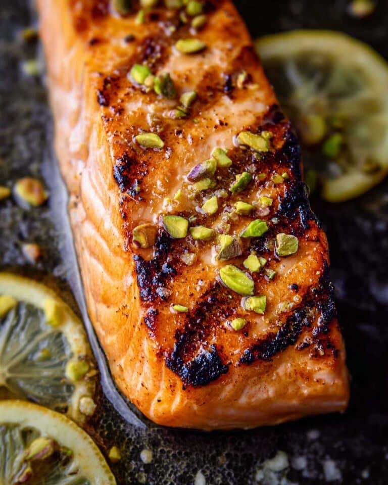Pan-Seared Salmon with Maple Glaze and Pistachios Recipe