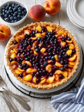Fresh Peach and Blueberry Cobbler-Tart Recipe