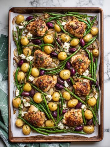 Mediterranean Lemon Chicken with Potatoes and Green Beans Recipe