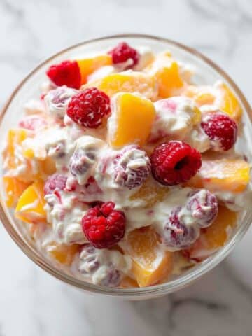 Raspberry Peach Cheesecake Salad Recipe